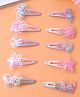 Babyhug Snap Clips Free Size with Glitter Star Filled Animal Star & Heart Shaped Applique Pack of 10 - Multicolor
