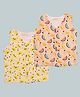 Mama & Peaches 100% Cotton Muslin Pack Of 2 Sleeveless Fruits Printed Vests - Multi Colour
