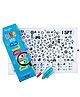 BERRYBEE Dine Doodle Mat-Reversible & Reusable Mat with 1 Erasable Marker and Chalk, Non-Toxic, 2-in-1 mat, I spy Activity and chalkmat, Gifts for Girls & Boys
