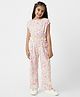 Nauti Nati Rayon Cap Sleeves Floral Printed Jumpsuit - Cream