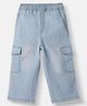 Nauti Nati Cotton Denim Washed Cargo Jeans - Light Blue