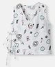 Nauti Nati Cotton Sleeveless Birds & Floral Printed Jhabla - White