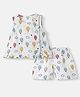 Nauti Nati Cotton Sleeveless Balloon & Polka Dots Printed Tee & Coordinating Shorts Set - White