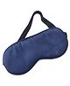 Solid Coloured Satin Eye Mask With Adjustable Strap - Navy Blue