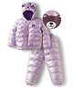 Mark & Mia Full Sleeves  Hooded Winter Wear Suits Set with Bear Ear Applique - Purple