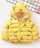 Mark & Mia Full Sleeves Hooded Padded Jacket With Teddy Bear Print - Yellow