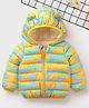 Mark & Mia Full Sleeves Printed Hooded Padded Jacket With Ear Applique - Multicolor