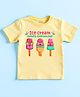 KNITROOT Summer Theme Half Sleeves Ice Cream Solves Everything Text Printed Tee - Yellow