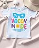 KNITROOT Cotton Summer Theme Half Sleeves Vacay Mode Text Printed Tee - White