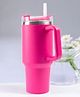 Yellow Bee Stainless Steel Tumbler with Handle and Straw Lid for Girls 1225ml, Pink