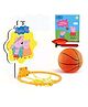 Wembley Toys Peppa Pig Basket Ball for Kids Boys Girls Basketball Set with Deflated Ball, Hoop, Hanging Board & Pump Indoor Outdoor Games Birthday Gift for Children  Color& Design May Varyry