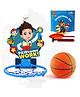 Wembley Toys Paw Patrol Marshall Basket Ball for Kids Boys Girls Basketball Set with Deflated Ball, Hoop, Hanging Board Indoor Outdoor Games Birthday Gift for Children  Blue(Color May Vary)