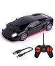 Wembley Toys High Speed Mini 1:24 Scale USB Rechargeable Remote Control Racing Car - Black & Red