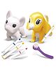 Wembley Toys DIY Washable Pet Animal Coloring Toy with 3D Pet Figures 3 Markers & 1 Scrub Brush Activity Set - Multicolor