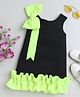 TINY MINY MEE Sleeveless Ruffle & Bow Applique Detailed Dress - Black