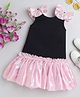 TINY MINY MEE Sleeveless Frill & Floral Applique Detailed Dress - Black