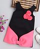 NAVKIYA G Sleeveless Floral Bow Embellished Knee Length Dress - Black