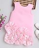 TINY MINY MEE Sleeveless Floral Applique Detailed Pearls Embellished Dress - Pink