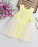 TINY MINY MEE Sleeveless Bow Applique Detailed Floral Printed Dress - Yellow