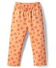 Tango Single Jersey Knit Capri Length Leggings With Floral Print - Orange