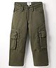 Pepe Jeans Cotton Woven Full Length Solid Coloured Trousers With Side Pockets - Olive Green