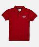 Pepe Jeans Cotton Knit Half Sleeves Polo T-Shirt with  Coconut Tree Print - Red