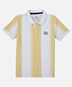 Pepe Jeans Cotton Knit Half Sleeves Polo T-Shirt with Stripes - Yellow