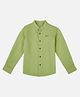Pepe Jeans Cotton Blend Woven Full Sleeves Mandarin Collar Solid Shirt - Green