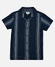 Pepe Jeans Cotton Woven Half Sleeves Striped Shirt - Navy Blue