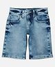 Pepe Jeans Cotton Blend Woven Knee Length Solid Coloured Shorts - Blue