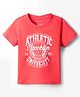 Smarty Boys Sinker Knit Half Sleeves T-Shirts With Text Print - Red
