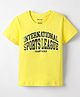 Smarty Boys Sinker Knit Half Sleeves T-Shirts With Text Print - Yellow