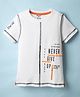 Smarty Boys Sinker Knit Half Sleeves T-Shirt With Never Give Up Text Print - White