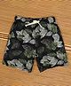 The Lion and the Fish Viscose Woven Leaves Printed Shorts - Black