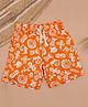The Lion and the Fish Viscose Woven Tribal Theme Printed Shorts - Princeton Orange