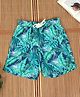 The Lion and the Fish Viscose Woven Tropical Theme Printed Shorts - Blue