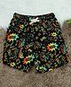 The Lion and the Fish Viscose Woven Game Theme Printed Shorts - Black Neon