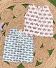 The Mom Store Cotton Pack Of 2 Sleeveless Turtle & Elephant Printed Jhablas - Multi Colour