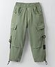 Little Kangaroos Full Length Anti Bacterial Solid Cotton Trouser With Cargo Pockets - Mint Green