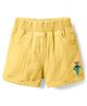 Little Kangaroos Cotton Woven Knee Length Shorts With Cactus Patch - Yellow