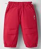 Little Kangaroos Woven Full Length Trouser With Text Glitter Print & Adjustable Elastic - Red