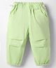 Little Kangaroos Woven Full Length Trouser With Text Glitter Print & Adjustable Elastic - Lime Green