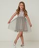 Cherry Crumble By Nitt Hyman Half Sleeves Sequins Embellished Dress - Grey