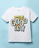 Kookie Kids Single Jersey Knit Half Sleeves T-Shirt with Text Print - White