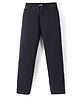 Pine Kids Cotton Elastane Woven Full Length Solid Color Trousers - Black