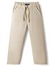 Pine Kids Cotton Elastane Full Length Solid Colour Trouser Pant - Beige