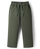 Pine Kids Cotton Elastane Full Length Solid Colour Trouser Pant - Olive Green