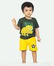 Ariel Pure Cotton Half Sleeves Dinosaur Printed Tee & Shorts Set - Green