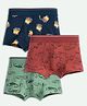 Ariel Cotton Blend Pack Of 3 Dinosaur & Chameleons Printed Trunks - Multi Colour