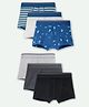 Ariel Cotton Blend Pack Of 6 Solid & Striped Trunks - Multi Colour